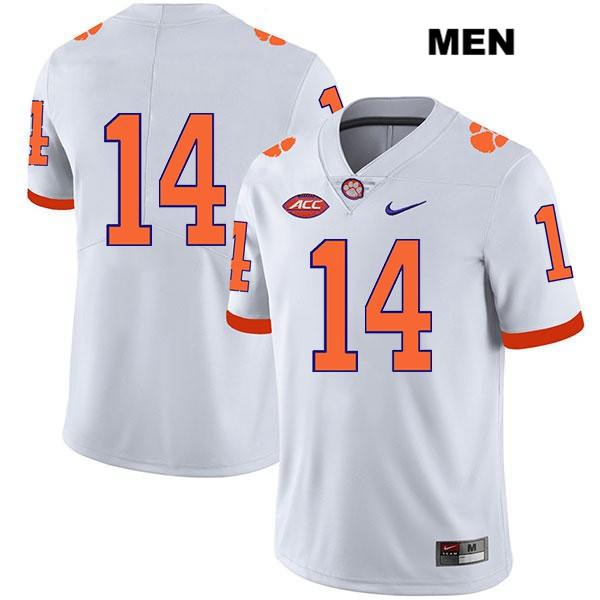 Men's Clemson Tigers #14 Diondre Overton Stitched White Legend Authentic Nike No Name NCAA College Football Jersey AKL0546FR
